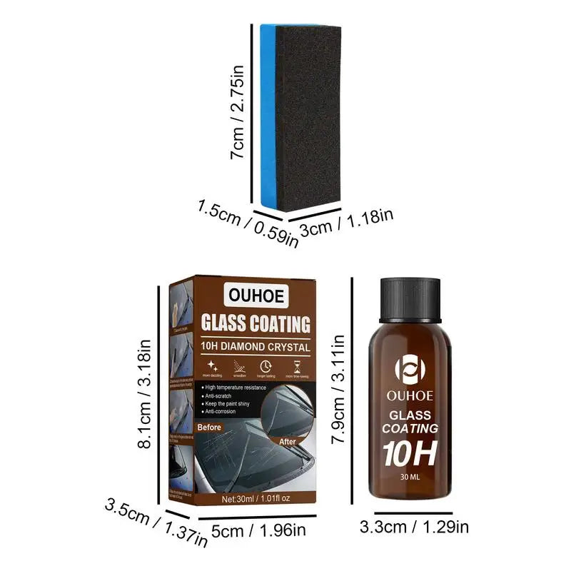 10H Car Glass Coating Ceramic Coating Liquid Anti-scratch Hydrophobic Car Polish Kit High Protection Car Shield Coating