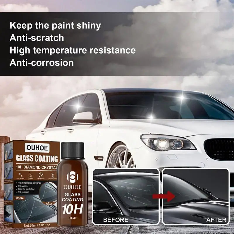 10H Car Glass Coating Ceramic Coating Liquid Anti-scratch Hydrophobic Car Polish Kit High Protection Car Shield Coating